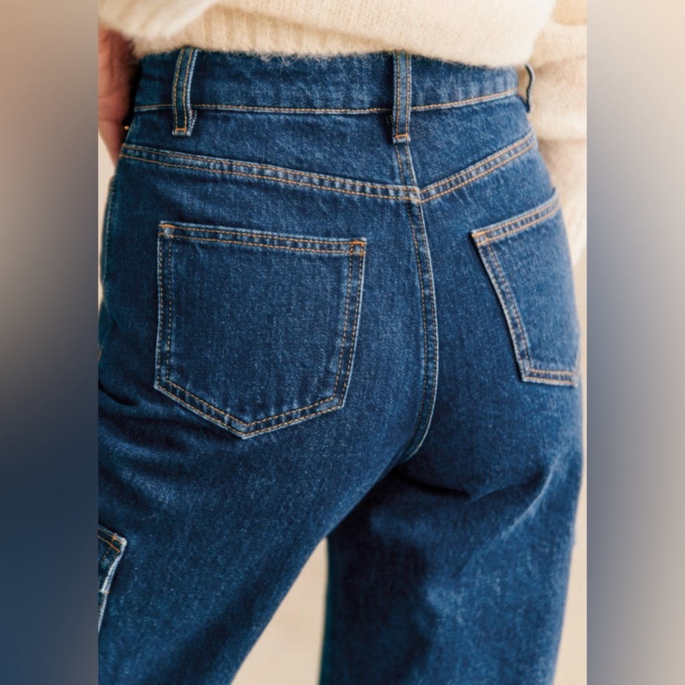 Sezane High Waist Cargo Jeans - Picture 3 of 12